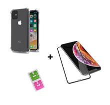 Kit capa cristal premium + película 3D vidro rígido temperado para iPhone 11