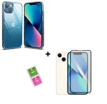 Kit capa cristal premium + película 3D vidro rígido temperado para iPhone 13 - Infinitteus