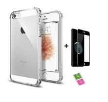 Kit capa cristal premium + película 3D vidro rígido temperado para iPhone 5/5G/5C - Infinitteus