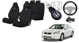 Kit Capa Customizado Bancos Honda Accord 00-12 + Volante + Chaveiro