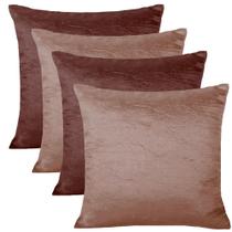 Kit Capa de Almofada 04 Peças Cetim Amassadinho Kit Capa de Almofada 04 Peças Cetim Amassadinho
