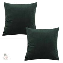 Kit capa de almofada veludo verde musgo 45x45