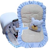 Kit Capa de Bebê Conforto + Capa de Carrinho + Jogo Protetor de Cinto + Capota Solar - Mãe e Filho Enxovais