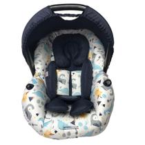 Kit capa de bebê conforto e redutor - dino azul