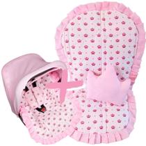 Kit Capa de Bebê Conforto + Jogo Protetor de Cinto + Capota Solar - Mãe e Filho Enxovais