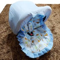 Kit Capa de Bebê Conforto + Protetor de Cinto + Capota Solar 100% Algodão - Conforto e Carinho