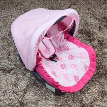 Kit Capa de Bebê Conforto + Protetor de Cinto + Capota Solar Balão Rosa