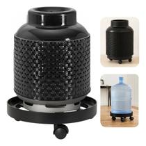 Kit Capa De Botijão De Gás Rattan e Suporte Com Rodinhas Reforçado Preto Niquelart Kit Capa De Botijão De Gás Rattan e Suporte Com Rodinhas Reforçado Preto Niquelart