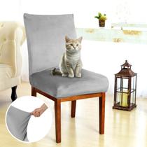 Kit Capa De Cadeira De Jantar Suede Cinza Claro Com 10 Lugares Top