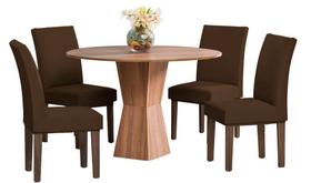 kit capa de cadeira jantar 6 pecas com elastico marron