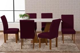 Kit Capa De Cadeira Lisa 4 Peças - Prom Bordô Kit Capa De Cadeira Lisa 4 Peças - Prom Bordô