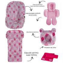 kit Capa de Carrinho e Conforto + Acessórios Balão Pink