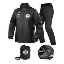 Kit Capa de Chuva Conjunto Motoqueiro Reforçada Preto Kit Capa de Chuva Conjunto Motoqueiro Reforçada Preto