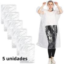 Kit Capa De Chuva Descartável Branco Transparente Adulto