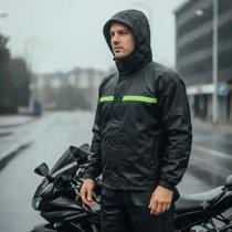 Kit Capa De Chuva Impermeável Motoboy Refletivo Toca Preto G