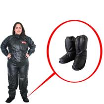 Kit Capa de Chuva Motoqueiro Fem EG Protercapas Serrana + Sobre Bota Tamanho GG