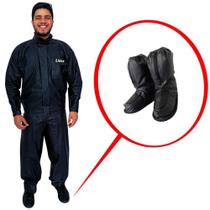 Kit Capa de Chuva P + Sobre Bota P Motoqueiro Masculina Líder