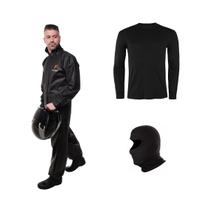 Kit capa de chuva PVC Pioneira + segunda pele + balaclava (6G) Kit capa de chuva PVC Pioneira + segunda pele + balaclava (6G)