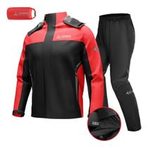 Kit Capa de Chuva Reforçada Motociclista Vermelho Preto P Kit Capa de Chuva Reforçada Motociclista Vermelho Preto P