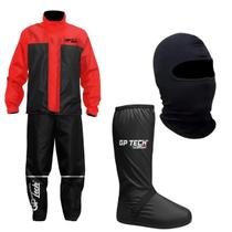 Kit Capa De Chuva Vermelha Polaina Classic Gp Tech Balaclava Kit Capa De Chuva Vermelha Polaina Classic Gp Tech Balaclava