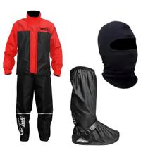 Kit Capa De Chuva Vermelha Polaina Premium Gp Tech Balaclava Kit Capa De Chuva Vermelha Polaina Premium Gp Tech Balaclava
