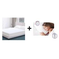 Kit Capa De Colchão Casal E Capa De Travesseiro Impermeável