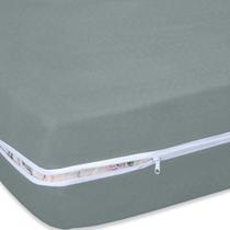 Kit Capa de Colchão Solteiro Cama Box Malha Gel com Zíper + Porta Travesseiro + Saia Box Elásticada