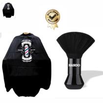 Kit Capa De Corte cetim Com Espanador Pincel Black