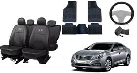 Kit Capa de Couro Azera 12-18 + Capa de Volante + Tapete de Forro Premium