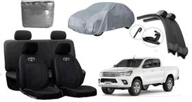 Kit Capa de Couro + Capa de Cobrir + Limpador de Parabrisa para Hilux 13-16 Funcional e Elegante Kit Capa de Couro + Capa de Cobrir + Limpador de Parabrisa para Hilux 13-16 Funcional e Elegante
