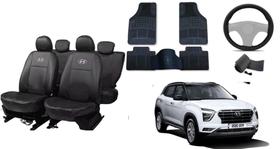 Kit Capa de Couro Creta 20-24 + Tapete de Carro + Capa de Volante Kit Capa de Couro Creta 20-24 + Tapete de Carro + Capa de Volante