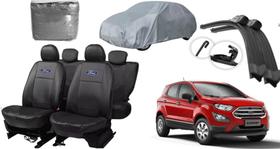 Kit Capa de Couro EcoSport 13-21 + Capa de Cobrir e Reposição de Limpador