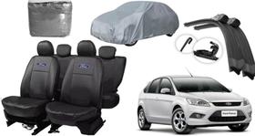 Kit Capa de Couro Focus 10-15 + Capa de Cobrir + Limpador de Parabrisa Superior