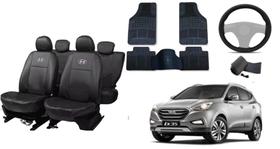 Kit Capa de Couro IX 16-20 + Tapete Premium + Capa de Volante Comfort