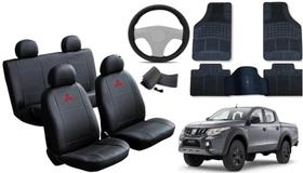 Kit Capa de Couro L200 2015 a 2022 + Tapete + Capa de Volante: Solução Completa