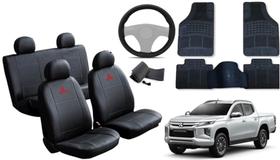 Kit Capa de Couro L200 2022 a 2025 + Tapete + Capa de Volante: Detalhes Para Seu L200