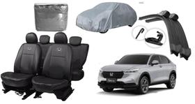 Kit Capa de Couro + Limpador de Parabrisa HR-V 2020-2024 + Capa de Cobrir para Carro