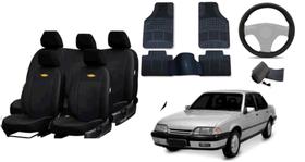 Kit Capa de Couro Monza 1991-1996 + Tapetes + Volante Protegido