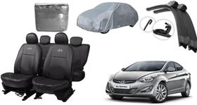 Kit Capa de Couro para Elantra 14-18 + Limpador de Parabrisa Premium