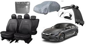 Kit Capa de Couro para Honda Civic 16-21 + Limpador de Parabrisa de Alta Qualidade