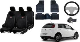 Kit Capa de Couro para Punto + Tapete + Capa de Volante 17-20