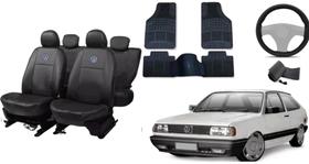 Kit Capa de Couro Resistente Gol 86-96 + Tapete Antiderrapante