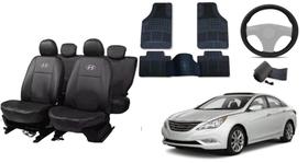 Kit Capa de Couro Sonata 10-13 + Tapetes e Capa de Volante Elegantes