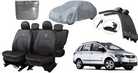 Kit Capa de Couro Spacefox 06-18 + Limpador e Capa de Cobrir Resistente