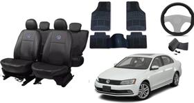 Kit Capa de Couro + Tapete + Capa de Volante Jetta 2015-2020