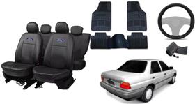 Kit Capa de Couro Verona 91-03 + Tapete e Capa de Volante em Couro Premium