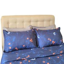 Kit capa de edredom queen estampado 400 fios luxo 2,40 x 2,60 com zíper + 2 fronhas duvet