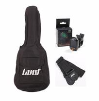 Kit capa de guitarra + afinador + correia land