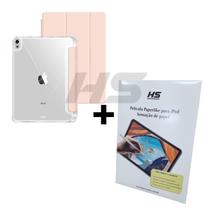 Kit Capa de iPad Air 4/ 5 Geração 10.9" + Película Fosca Paperlike Sensaçao de Papel - Smart Case Protetora c Espaço para Caneta Stylus Pen