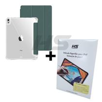 Kit Capa de iPad Air 4/ 5 Geração 10.9" + Película Fosca Paperlike Sensaçao de Papel - Smart Case Protetora c Espaço para Caneta Stylus Pen